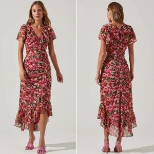 Astr Multicolor Floral Midi Dress